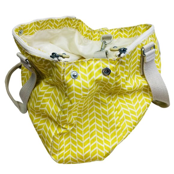 Kipling Yellow Herringbone Bag Crossbody or Shoulder Multiple Compartments - Picture 9 of 14